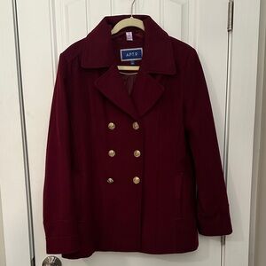 Apt. 9 Women's Burgundy Peacoat